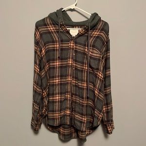 American eagle flannel hoodie